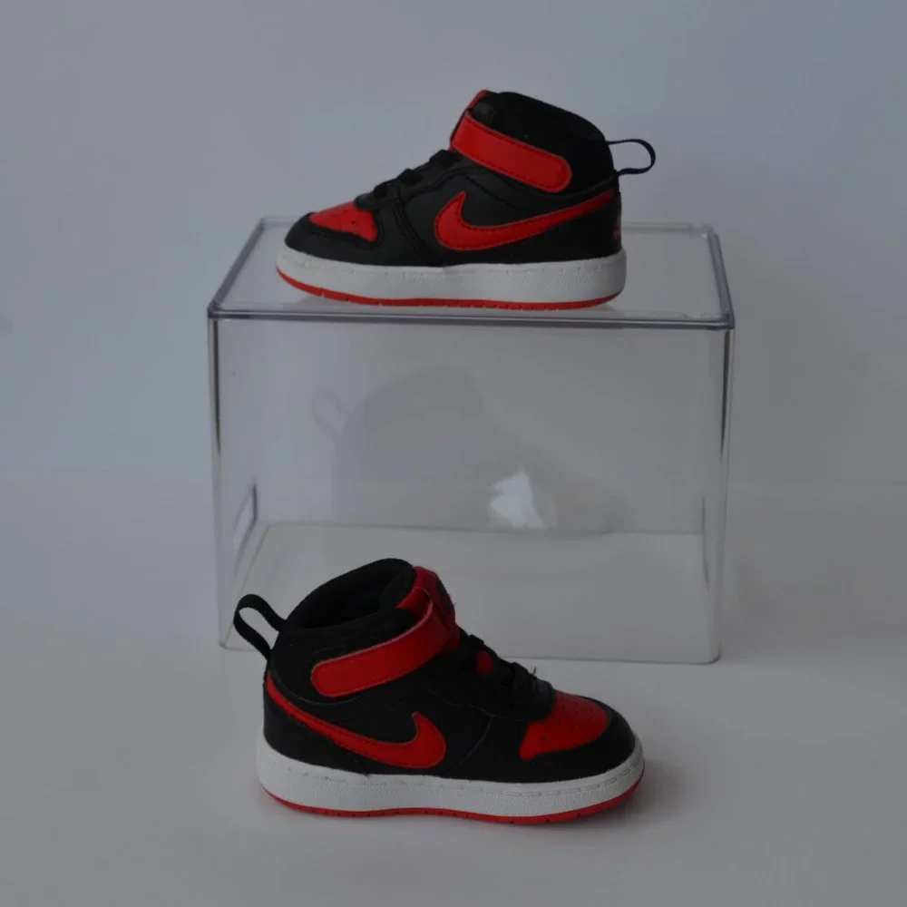 Nike Court Borough Mid 2 - CD7784-003 Black Red Toddler Size 6C